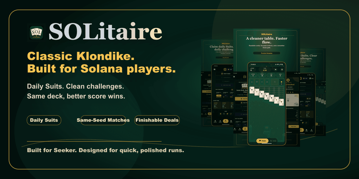 SOLitaire competitive card game banner
