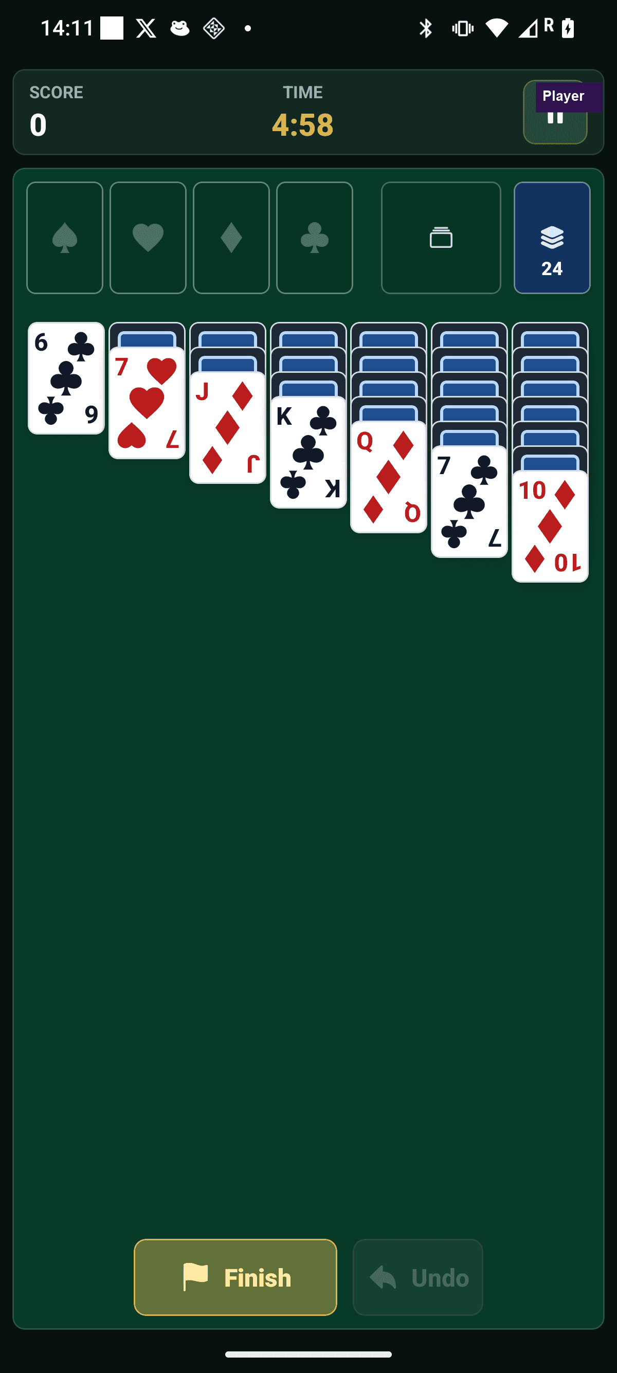 SOLitaire mobile gameplay